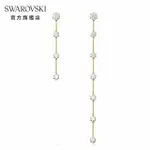 【SWAROVSKI 官方直營】CONSTELLA 穿孔耳環非對稱 白色 閃耀的鍍金色調 交換禮物