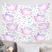 Adorable Unicorn Pigs Tapestry