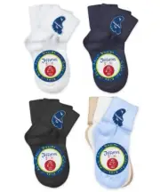 Jefferies Socks Kids Girls Boys Baby Seamless Cotton Turn Cuff School Uniform 3P