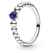 Authentic Pandora Silver Purple Topaz Ring size 5 (50)