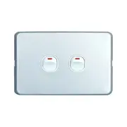 2 Gang Light Switch Power Point Wall Socket Outlet GPO 10 Amp AC 240V SAA Silver