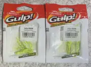 2 Packs Berkley Gulp! Ice Fishing 1” Minnow Chartreuse Shad