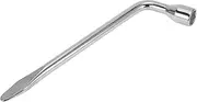 X AUTOHAUX 1 Pcs Universal Socket Wrench 310x90mm Spanner Socket Remover Hexagon Silver Tone Carbon Steel 21mm for Car Motorcycle Dirtbike l Shaped Wrench Sleeve