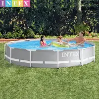 在飛比找Yahoo!奇摩拍賣優惠-INTEX26700加厚超大圓形成人管架游泳池家庭兒童支架游