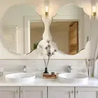 Frameless Oval Wall Mirror Beveled Silver Wall Mirrors Vertically Horizontally