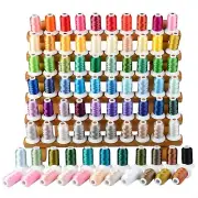 82 Spools Assorted Embroidery Machine Sewing Thread Kit, 500M (550Y) Each Pol...