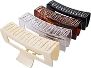 TRENDY CLUB 4 Pack Extra Large Hair Claw Clips for Women, 5'' Hair Clips for Thick and Long Hair, 90's Non-slip Square Jaw Clips for Curly Hair, Strong Hold Bright Hair Clamps