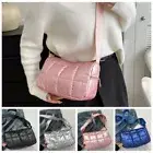 Korean Style Space Cotton Crossbody Bag Lattice Padded Crossbody Bag Outdoor