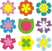 Fuutreo 108 Pcs DIY Flower Die Cuts Craft Spring Bulletin Board Decorations Colorful Paper Flower Cutouts for Classroom Fun Activities Chalkboard Wall Door Decor, 3.5in and 5.5in