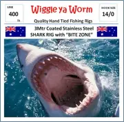 400lb Stainless Steel Coated Wire 3m Shark rig & Bite Zone, 14/0 circle hook
