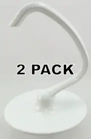 2 Pk, Stand Mixer Coated 4.5 QT Dough Hook for KitchenAid, K45DH, WPW10674618