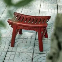 在飛比找ETMall東森購物網優惠-非洲花梨木新中式換鞋凳實木矮凳雕花板凳家用紅木凳子方凳馬鞍凳