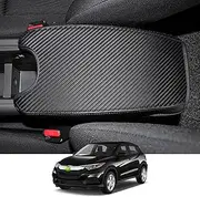 Autorder Center Console Cover for 2016-2020 2021 2022 Honda HR-V HRV Accessories Carbon Fiber Armrest Cover Anti-Scratch Middle Console Pad Leather Armrest Protector