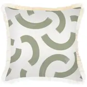 Cushion Cover-Coastal Fringe-Muse Sage-45cm x 45cm