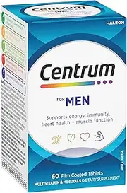 Centrum For Men, Multivitamin with Vitamins & Minerals to Support Energy, Immunity, Heart Health & Muscle Function, 60 Tablets
