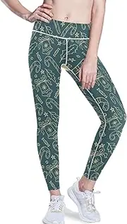 [GuoChe] Butt Lifting Yoga Pants for Women Merry Christmas Holiday Retro Green Athletic High Waisted Pants Women