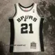 男士全新原裝 NBA 聖安東尼奧馬刺隊 #21 Tim Duncan 復古球衣熱壓白色