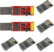 2Pcs Esp8266 Esp-01 USB Adapter Programmer + 5Pcs ESP8266 ESP-01S Wifi Module 4M