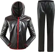 [Generic] Cycling Raincoat with Hood for Men Women Waterproof Windproof Jacket/Pants/Jacket&Pants Reflective Rain Suits for Hiking Running Travel Bicycle Outdoor