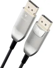 LAN-SAINTKAY Fiber Optic DisplayPort Cable 2.1 66ft/20m, 8K@60Hz 4K@240Hz 54Gbps High Speed Long Active Optic DP Cable 2.1,Active Lockable DP 2.1 Cable, DP to DP Male for Personal Computer Connection