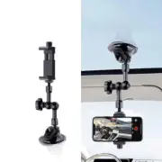 27cm Single Suction Cup Articulating Friction Magic Arm Phone Clamp Mount (Black