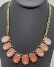 NWT Old Stock ORION Faceted Peach Beaded Statement Necklace 17 In
