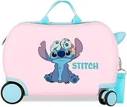 Joumma Disney Stitch in The World Children's Suitcase Pink 45 x 31 x 20 cm Rigid 1.8 kg Combination Lock Side ABS 1.8 kg 27.9L Hand Luggage, Pink, One Size, Children's Suitcase