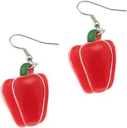 [SHERCHPRY] 1 Pair Red Chilli Earrings Cartilage Earring Bohemian Earrings Fruits Dangle Earrings Cartoon Food Earrings Funny Pendant Earrings Earring Studs for Women Miss Taste Resin Ear Hook, 4.7x2cm,