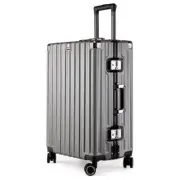 Aluminum Alloy Hard-Shell Suitcase with TSA Lock -22" Spinner Luggage in Grey