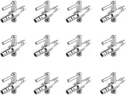 QMseller Stainless Steel Aquarium Fish Tank Air Flow Control Lever Pump Single Way Valve, 12pcs