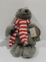 Vintage 1997 Coca-Cola Bean Bag Plush Christmas 8" Seal w/scarf #0101 New w/tags