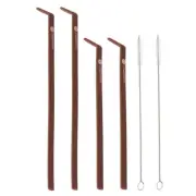 Koffie Straw 8" 10" Reusable Silicone MOCHA (2 Sets) Limit Teeth Coffee Stains