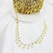 [Generic] 5 Meter DIY Handmade Chain Copper Chain Rhinestone Butterfly Pendant Chain DIY Bracelet Necklace Bracelet Necklace Clothing Accessories(Color a)