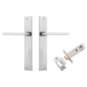 Baltimore Lever Rectangular Backplate Passage Kit Brushed Chrome