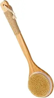 Minkissy Back Scratcher Brush Bath Brush for Shower Exfoliating Body Scrubber Long Handle Wood Shower Tool