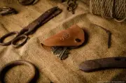 Leather Key Holder Key Pouch Key Fob Key Case Vintage Style Orange Leather Holds