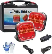 Wireless Tail Lights for Trailer, Magnetic Wireless Tail Lights Kit for Trailer, 2025 New Wireless Trailer Lights Kit, LED Magnetic Towing Tail Light, for Truck, Rv, Camper, Carava, Waterproof (1 Set)