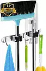 Broom and Mop Holder Wall Mounted Garage Organizer Storage Tool Racks Stainless