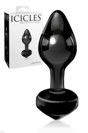 Pipedream Icicles Black Glass 3.25" Anal Plug