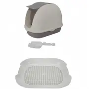 YES4PETS Portable Hooded Cat Toilet Litter Box Tray House with Scoop and Grid Tray