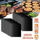 1-20PC Non-Stick BBQ Grill Mats Baking Cooking Sheet Liner Grilling Mat Resuable