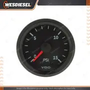 1 Pc of VDO Pressure Gauge Mechanical 0-15psi 52mm Cockpit Vision