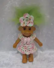 Made to fit your 7" TRACEY TROLL, Clothes #18 Crochet Dress & Flower Headband