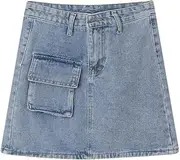 [ERTYUIO] Short Skirt Tight Spliced Denim Short Dress Jean Skirts