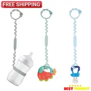 3pcs Silicone Baby Stroller Toy Safety Straps – Teether Cup Holder Multicolor