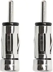 2 Pcs ISO Socket to DIN Plug Connector,ISO to Din Radio Aerial Antenna Adapter Converter,Universal Vehicle Car Stereo Adapter,Car Aerial Antenna Adapter Connector for Car Audio Stereo Receiver(Silver)