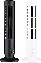 Mini Bladeless Tower Fan,Tower Fan for Bedroom,USB Tower Fan,Portable Desk Fan,Space-Saving, for Home Bedroom and Office, (Color : Black)