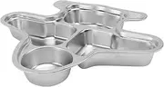 Operitacx - Boys and Girls 304 Stainless Steel Lunch Divided Tray Food Compartment Plate Easy to Clean for Outdoor Activities