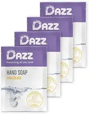 Dazz Foaming Hand Soap Refill Pack (4 Refill Tablet Packets) Hand Soap Refill, Naturally Safe & Non Toxic, Rich Lather Hand Wash, Pina Colada Scent (Foaming Pump Dispenser Required)