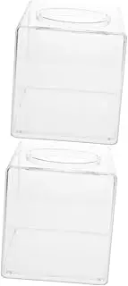 MAGICLULU 2pcs Box Acrylic Paper Box Sack Hand Puffs Fun Vintage Containers Napkin Products Wicker Office Tissues Case Green Toilet Paper Holder Cube Rattan Dryer Boxes Wax Room Transparent